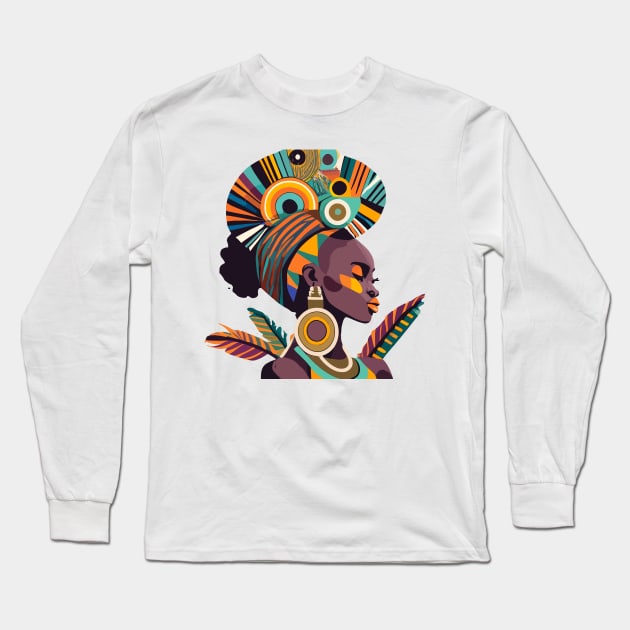 Afrocentric Woman Long Sleeve T-Shirt by Graceful Designs